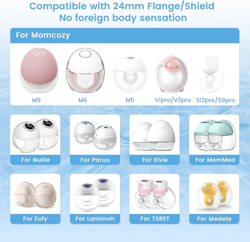 Hranio Breast Pump Flange Insert Compatible with Momcozy m5 Replacement Parts Momcozy s12 Pro Replacement Parts Spectra/Medela/Elvie/Tsrete/Eufy/Lansinoh Breast Pump 17mm Flange Inserts for Spectra 8PCS - Image 2